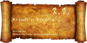 Kriván Virág névjegykártya